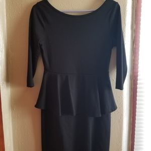 Black Peplum Bodycon Dress